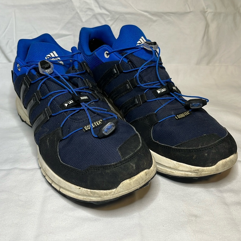 Adidas Running Shoes Gortex Black Blue Sneakers Mens Size 11
